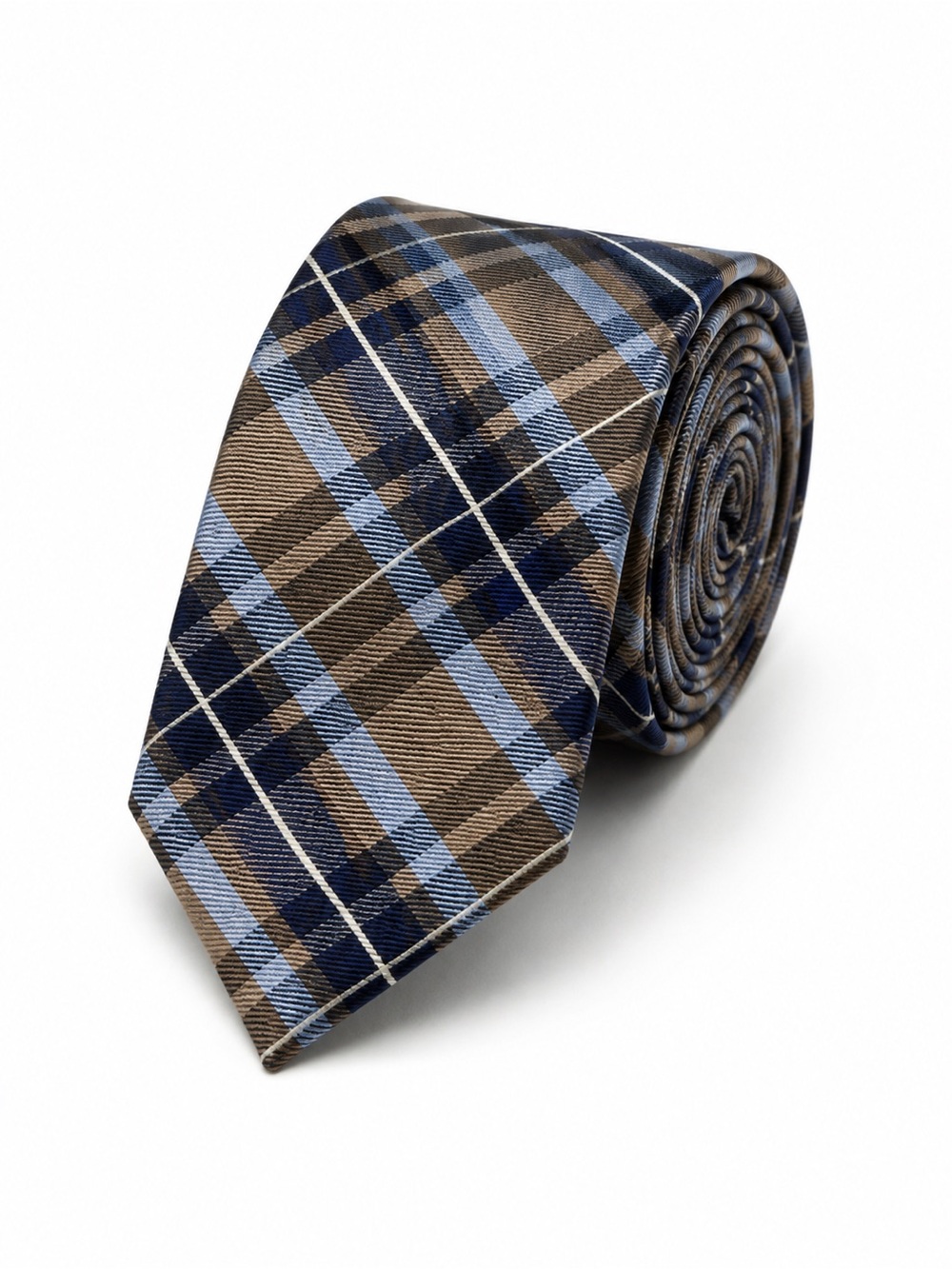 Nautica Mens Silk Madras Plaid Tie Quiet Luxury Old Money Formal Career
